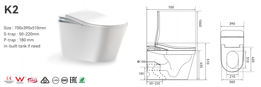 BathTec K2 Ultra – K2 Topseller Upgrade with Massage & Front Wash